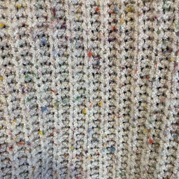 moon & madison Speckled Knit Cowl Neck Cropped Sweater - Cream- Size M - Picture 2 of 9
